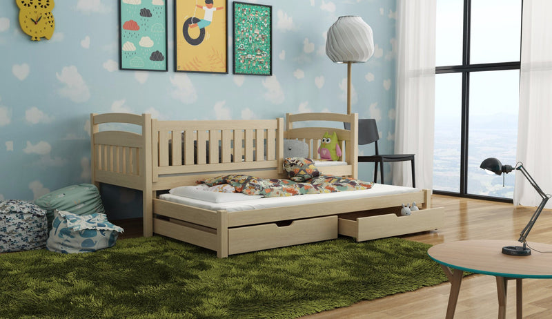 Wooden Bed Galaxy with Trundle and Storage