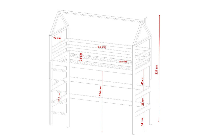 Wooden Gloria Loft Bed