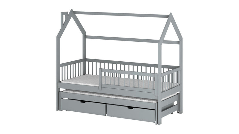 Wooden Single Bed Papi With Trundle