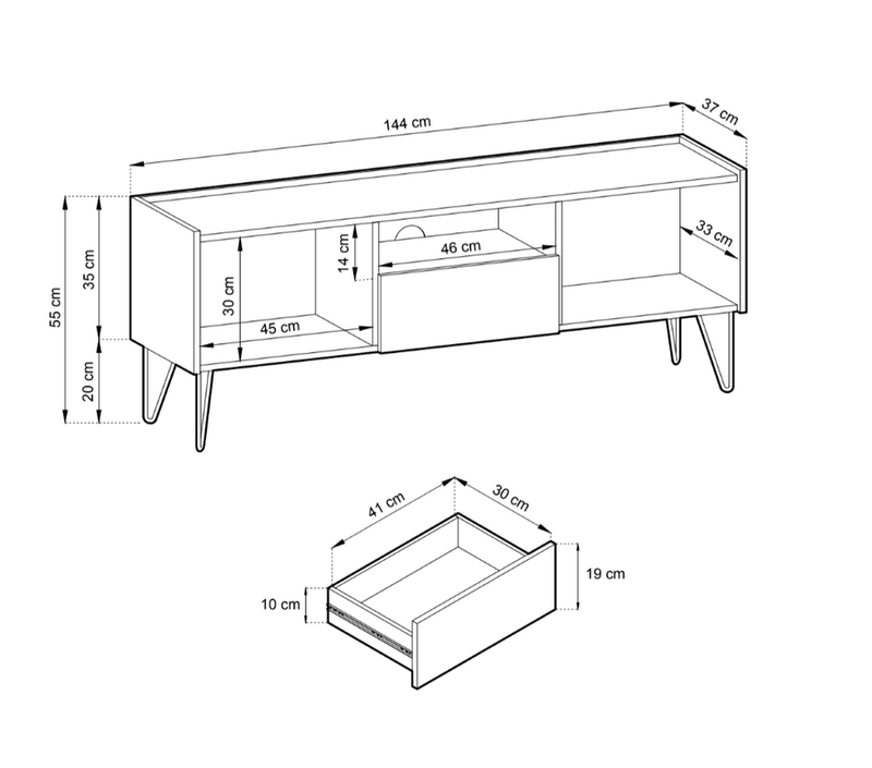 Harmony TV Cabinet 144cm